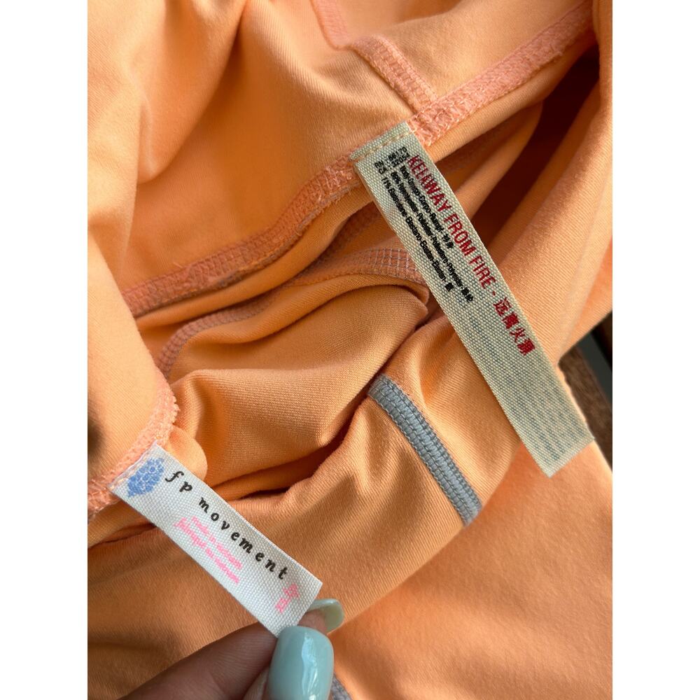 Free People Movement You’re A Peach Sport Leggings Size XS 7/8 Length Orange Gym - Picture 9 of 11